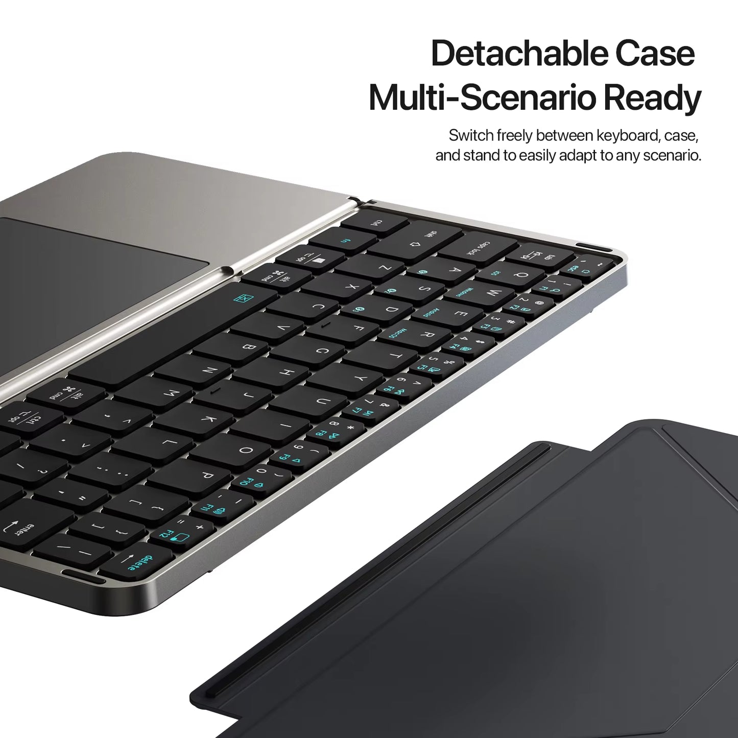 Foldable Bluetooth 5.0 Keyboard with Touchpad & Phone Holder for Phones Tablets PC Ios Android Windows Mac