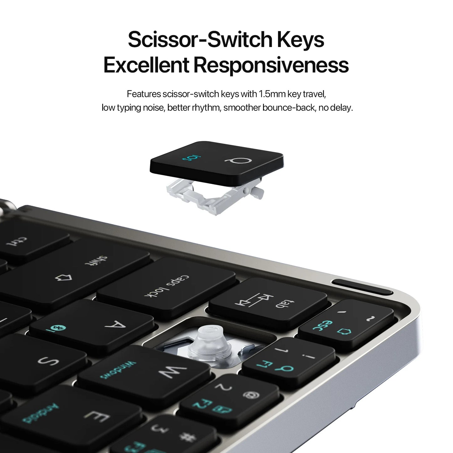 Foldable Bluetooth 5.0 Keyboard with Touchpad & Phone Holder for Phones Tablets PC Ios Android Windows Mac