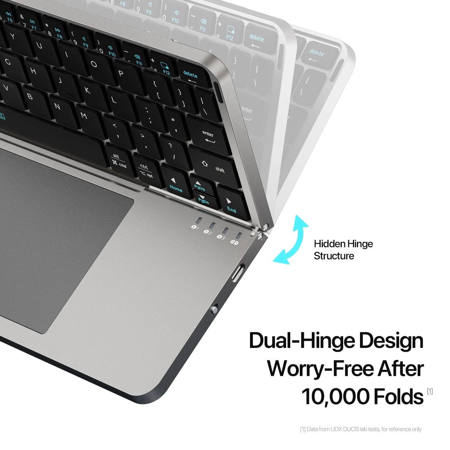 Foldable Bluetooth 5.0 Keyboard with Touchpad & Phone Holder for Phones Tablets PC Ios Android Windows Mac