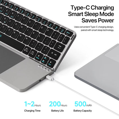 Foldable Bluetooth 5.0 Keyboard with Touchpad & Phone Holder for Phones Tablets PC Ios Android Windows Mac