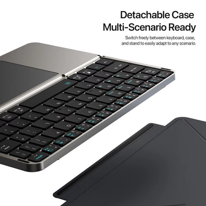Foldable Bluetooth 5.0 Keyboard with Touchpad & Phone Holder for Phones Tablets PC Ios Android Windows Mac
