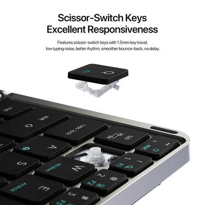 Foldable Bluetooth 5.0 Keyboard with Touchpad & Phone Holder for Phones Tablets PC Ios Android Windows Mac